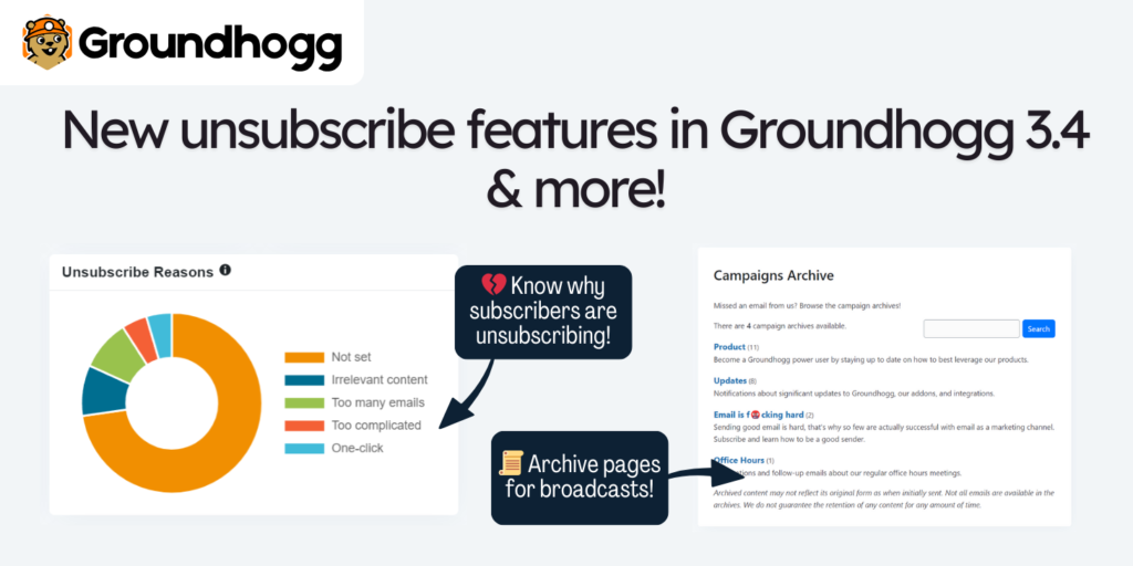 Groundhogg 3.4 unsubscribe email