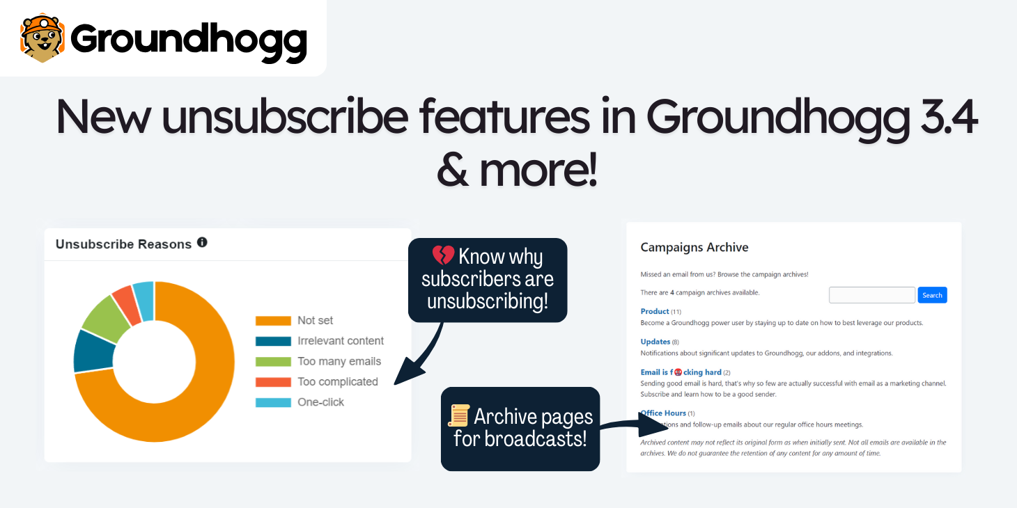 New unsubscribe features in Groundhogg 3.4 & more!