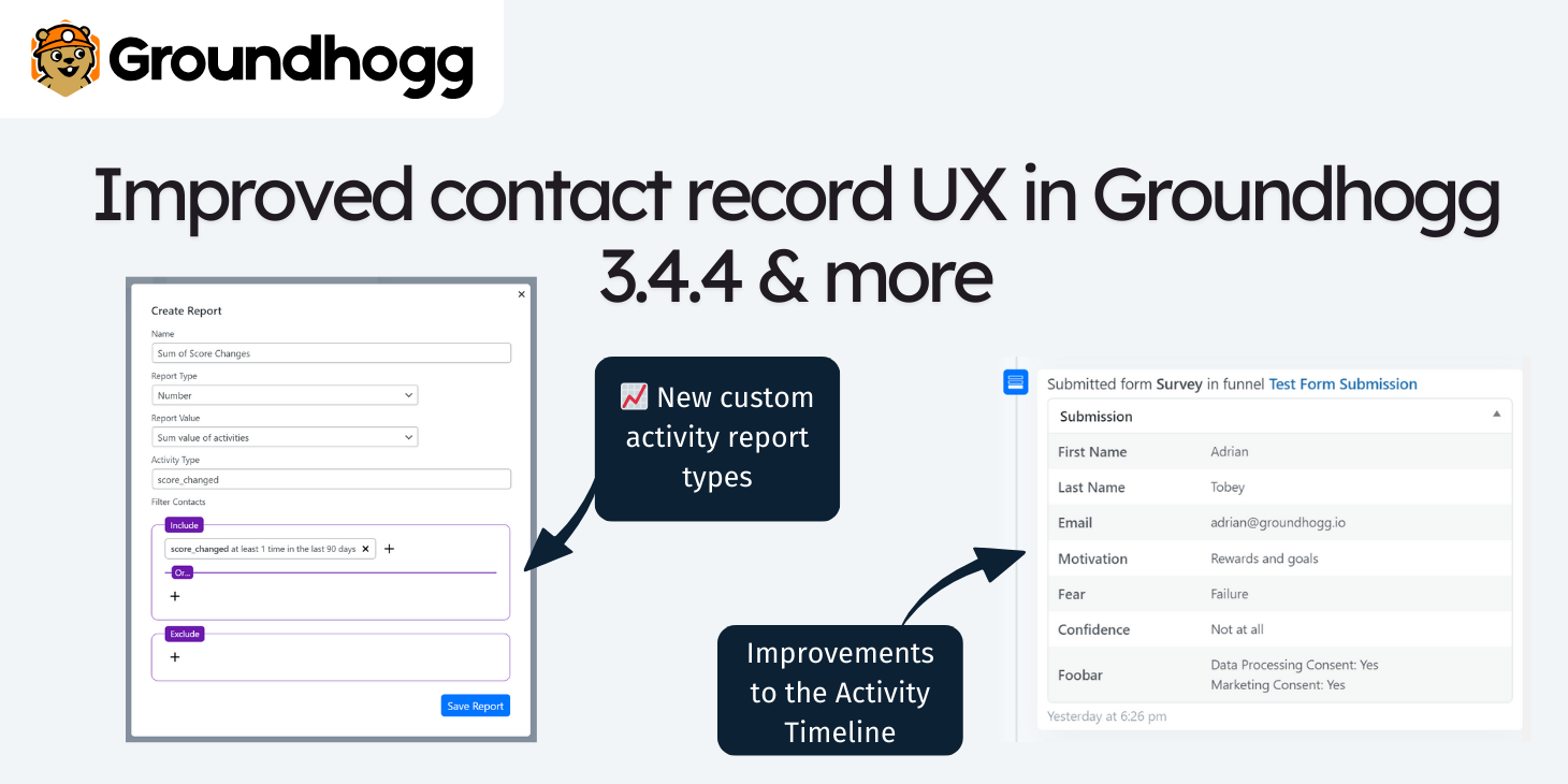 Improved contact record UX in Groundhogg 3.4.4 & more