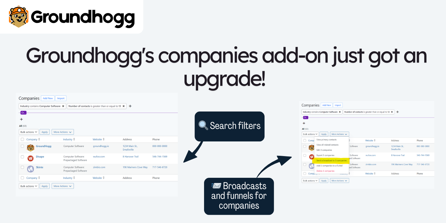 Groundhogg’s companies add-on just got an upgrade!